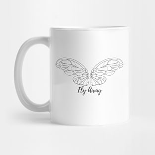 "Fly Away" Butterfly Graphic Design Mug